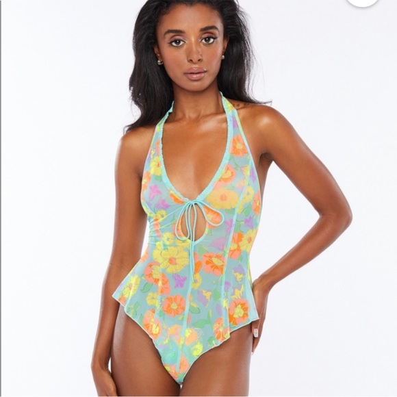 Savage X Fenty Free Spirt Flower Power Teddy lingerie size Small NWT sexy chic - Picture 2 of 11